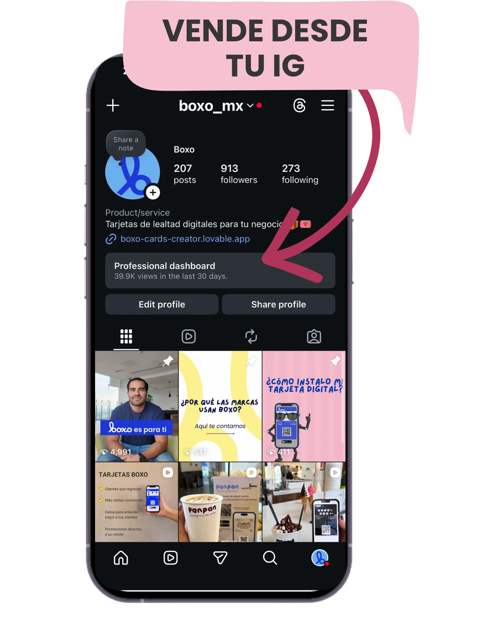 iPhone con Instagram - Vende desde tu IG
